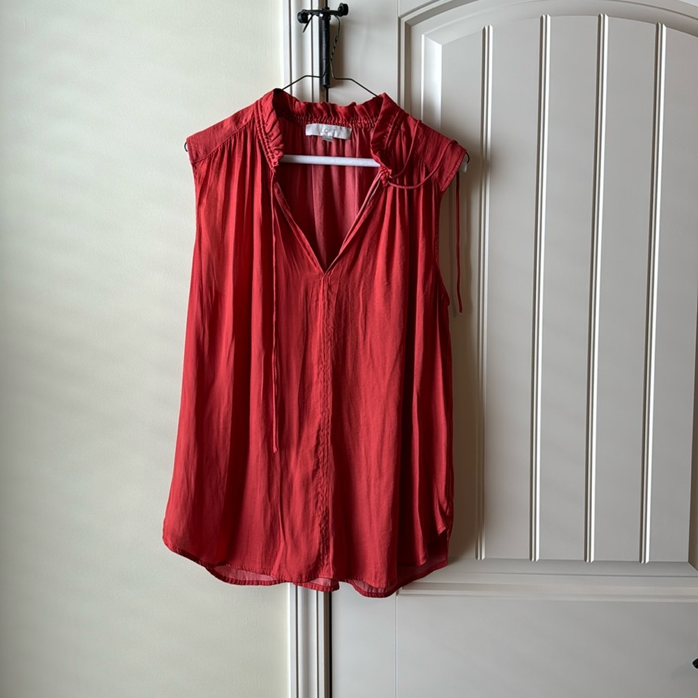 Loft sleeveless tie neck medium